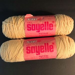 2 Skeins Vintage, Unused 4 Oz VIP Soyelle Knitting Worsted Yarn